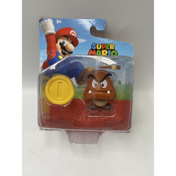 *FREE SHIP* 2.5" GOOMBA + COIN Super Mario World of Nintendo JAKKS PACIFIC - Picture 2 of 5